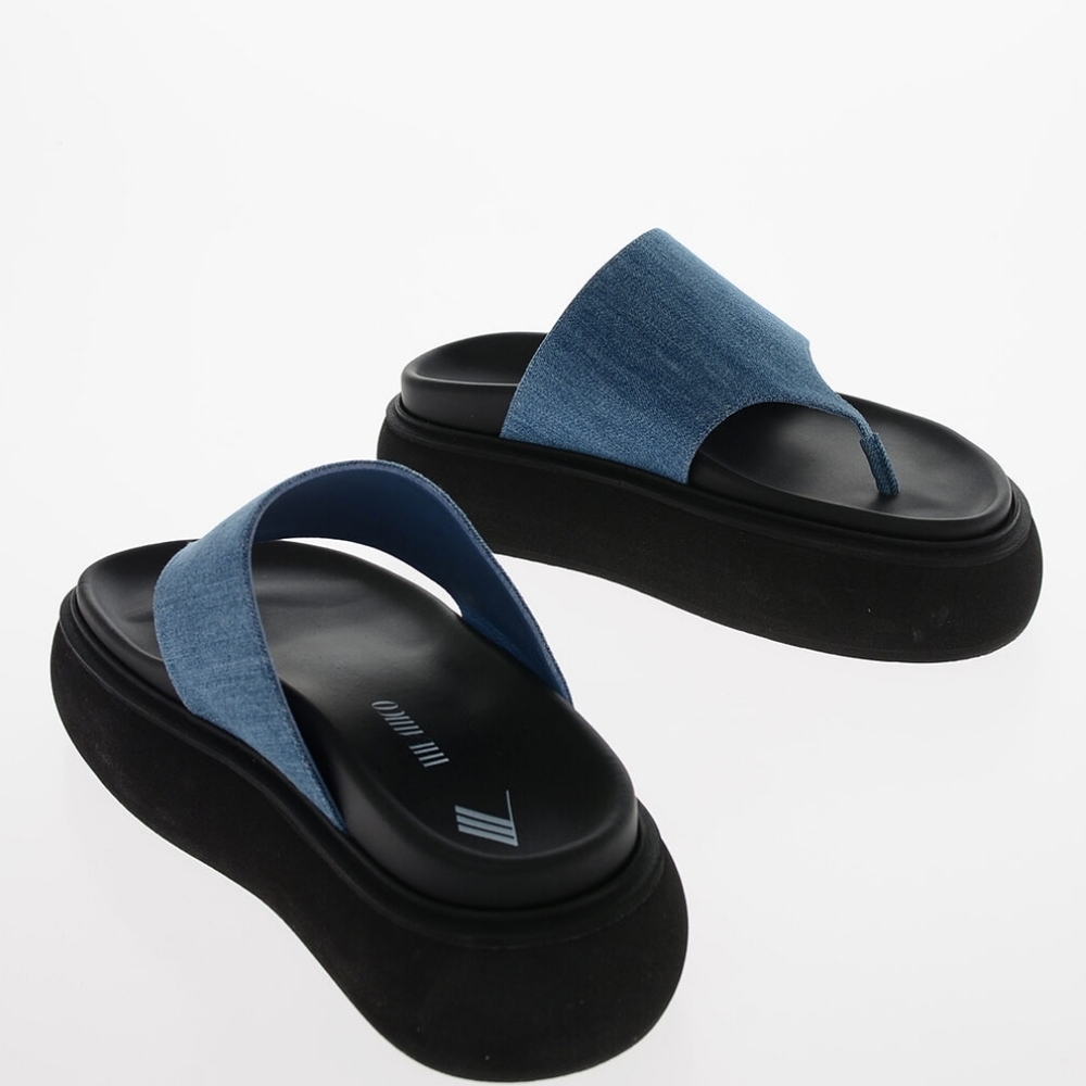 THE ATTICO Platform Denim Sandals - Picture 2 of 6